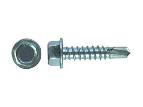 Саморез 6,3х19 A2 DIN7504K с шестигранной головкой с пресс-шайбой с буром на конце нержавеющая сталь