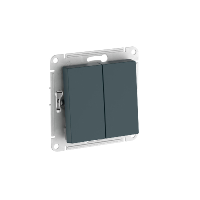 ATLASDESIGN 2-клавишный ПЕРЕКЛЮЧАТЕЛЬ, сх.6/2, 10АХ, быстрозажимные клеммы, ИЗУМРУД