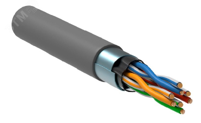 Витая пара F/UTP кат 5E 4х2х0.52 solid LSZH нг(А)-HF серый РФ/Т