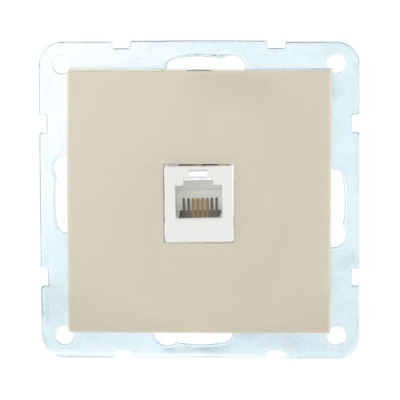 Розетка компьютерная RJ-45 кат. 5е с накладкой (бежевый) LK60