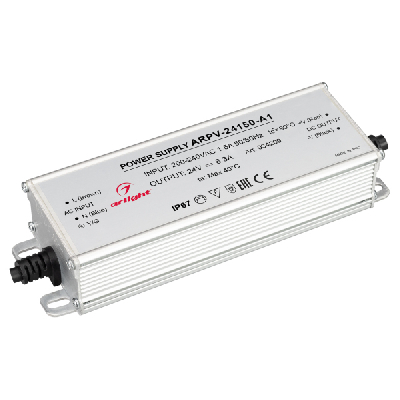 Блок питания ARPV-24150-A1 (24V, 6.25A, 150W) (, IP67 Металл, 3 года)