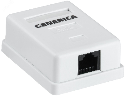 Розетка информационная настенная RJ45 категории 5Е UTP 1 порт GENERICA
