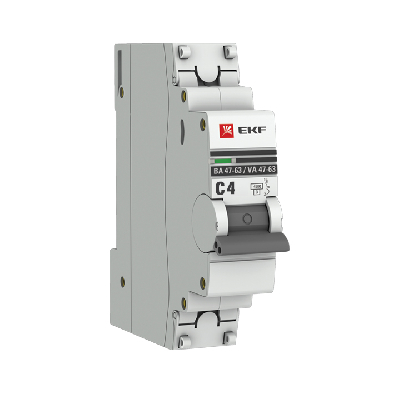 Выключатель автоматический однополюсный 4А С ВА47-63 4.5кА PROxima