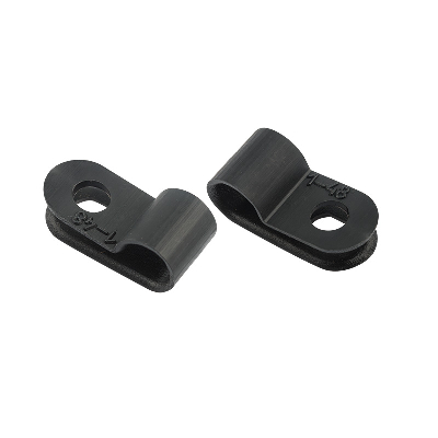 Скоба кабельная под винт 5 мм, черная, 50 шт