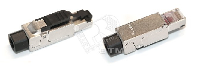 Разъем RJ45 8P8C под витую пару категория 6 для одножильного кабеля 6-8мм 23/26 AWG