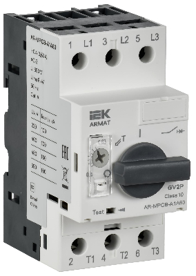 Автоматический выключатель защиты двигателя ARMAT A1 GV2P 0,4-0,63А IEK