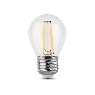 Лампа светодиодная филаментная LED 5 Вт 450 лм 4100К шар P45 нейтральный E27 AC 220В прозрачная колба диммируемая Black Filament Gauss