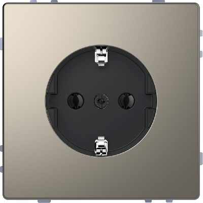 Розетка D-Life 16А с заземляющим контактом без    шторок никель SD