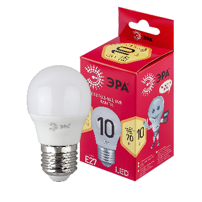 Лампа светодиодная LED 10 Вт 800Лм 2700К шар теплый E27 220-240В LED P45-10W-827-E27 Red Line