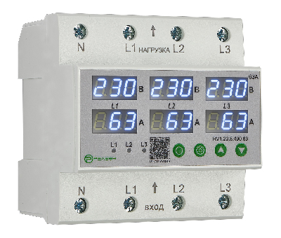 Реле контроля напряжения и тока 3L (400В AC) 63А
