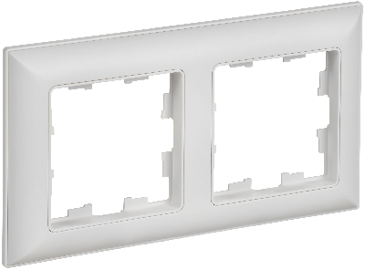 BRITE Рамка 2-местная РУ-2-БрАБ арктический белый/белый IEK