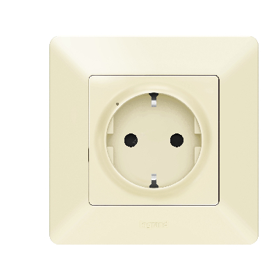 Valena Life with NETATMO  Умная розетка 2К+З 16А 230В. Цвет Слоновая кость