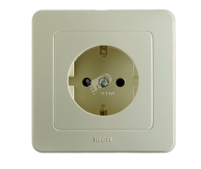 Розетка скрытая с заземлением слоновая кость