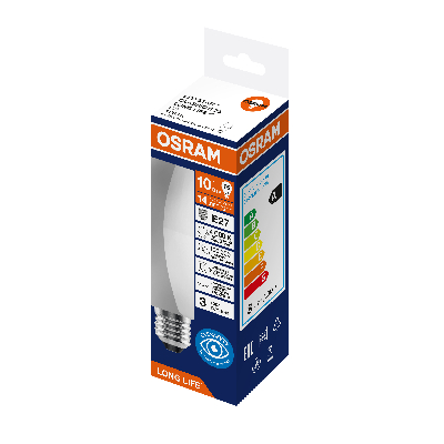 Лампа светодиодная 10Вт 806Лм 4000К Е27 свеча 170-250В OSRAM LONG LIFE