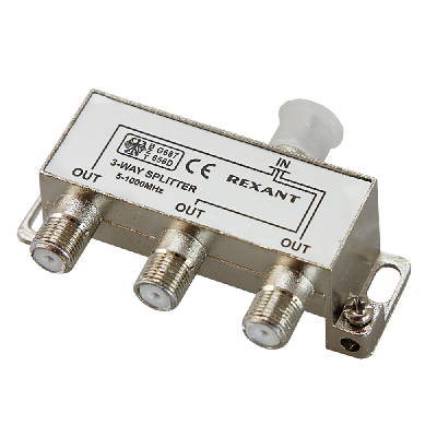 Делитель ТВ х 3 под F разъём 5-1000 МГц,