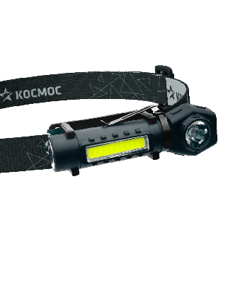 Фонарь налобный аккум/3Вт+3ВтCOB/кол. линза/Li-ion18650 1200mAh/USBtC/магнит/зажим