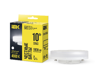 Лампа светодиодная LED 10вт GX53 белый таблетка ECO