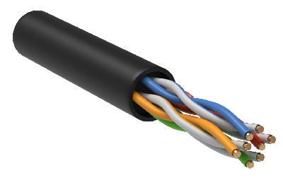 Витая пара U/UTP кат 5е 4 пары 24AWG LDPE 305м черный