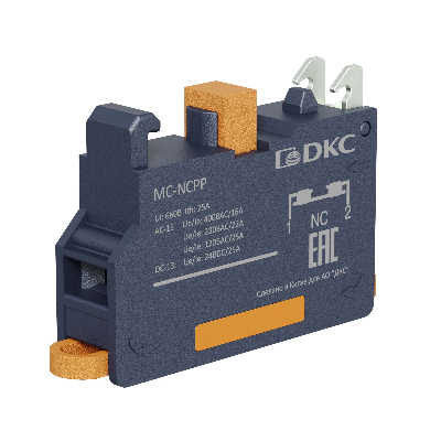 Контактный блок  с клеммным безвинтовым зажимом, нормально-замкнутый