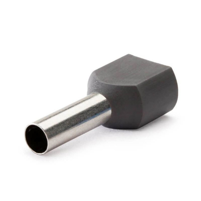 Наконечник-гильза двойная с изолир.фланцем 4 кв.мм серый (НШВИ2)