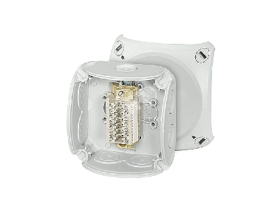 Коробка клеммная 93х93х62 PP IP66 серая мембранная 7 клемм 0.5-2.5мм