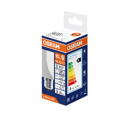 Лампа светодиодная 10Вт 806Лм 4000К Е27 шар 170-250В OSRAM LONG LIFE
