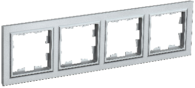 BRITE Рамка 4 поста РУ-4-БрА алюминий