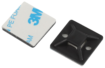 Площадка самоклеящаяся под хомуты 20х20 мм чёрная 10 штук NO-225-310