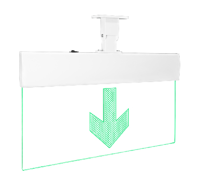 Оповещатель световой с резервным источником питания Молния-220-РИП Ультра Стрелка вниз зеленые светодиоды