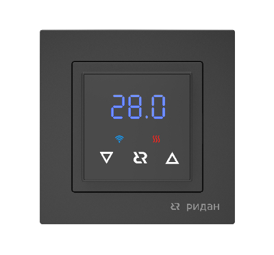 Терморегулятор Ридан Classy c Wi-Fi, с комбинацией датчиков, черный матовый, 16А