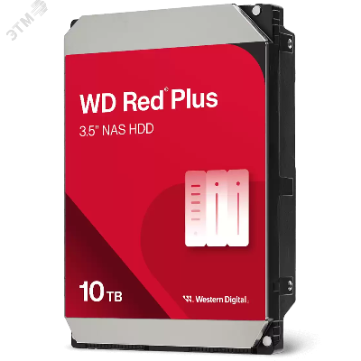 Жесткий диск 10TB Red Plus, 3.5'', SATAIII, 7200 об/мин, 512 МБ
