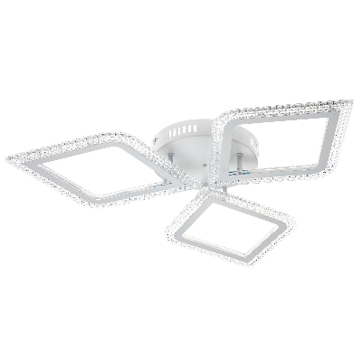 Люстра потолочная светодиодная диммируемая, LOSANGA, с ДУ, 3 режима, 622x572x75мм, 72Вт, 2700К/4200К/6400К, 22м, белый, 52927 3, Ritter