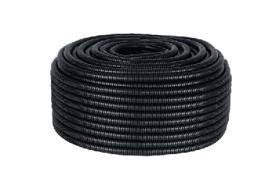 Труба гофр. ПВХ с протяжкой d25 мм (50 м) черная -Plast