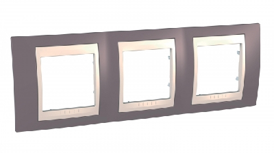 UNICA-Хамелеон Рамка 3 поста лиловый/бежевый