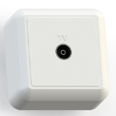ОПТИМА Розетка телевизионная открытой установки оконечная, РТА-Э, белая