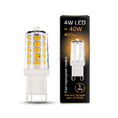 Лампа светодиодная LED 4 Вт 400 Лм 2700К теплая G9 капсула 220 В керамика Black Gauss