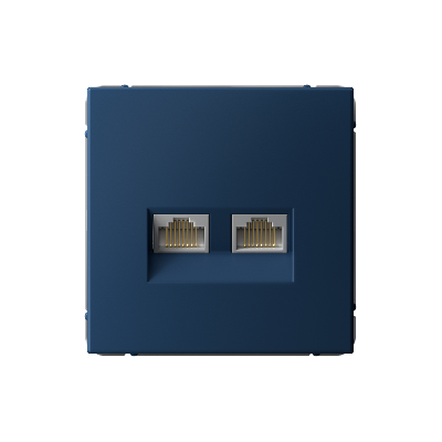 ARTGALLERY РОЗЕТКА двойная компьютерная RJ45+RJ45, кат. 5е, механизм, АКВАМАРИН