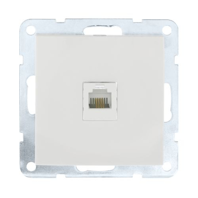 Розетка компьютерная RJ-45 кат. 5е с накладкой (белый) LK60