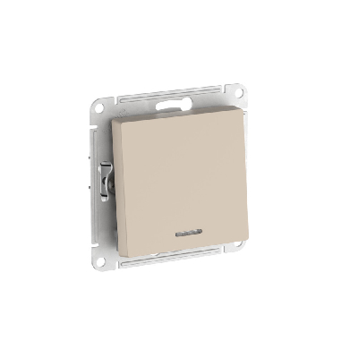 ATLASDESIGN 1-клавишный ВЫКЛЮЧАТЕЛЬ с подсветкой , сх.1а, 10АХ, быстрозажимные клеммы, ПЕСОЧНЫЙ