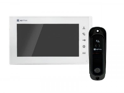 Комплект видеодомофона CVBS 7'' TFT LCD цветной 800х480 встроенный СКУД на 50 карт/брелков