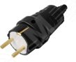 Вилка прямая 16А 250V 2P IP20 с/з КАУЧУК