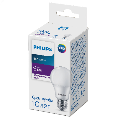 Лампа светодиодная LED A60 9 Вт 680 Лм 3000 К E27 К 220-240 В IP20 Ra 80-89 (класс 1В) EcohomeLED