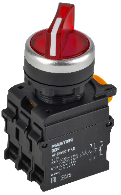 Переключатель с подсв. 2 полож. 1NO+1NC красный MASTER IEK