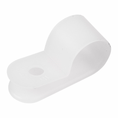 Скоба кабельная под винт 12 мм, белая (50 шт/уп)