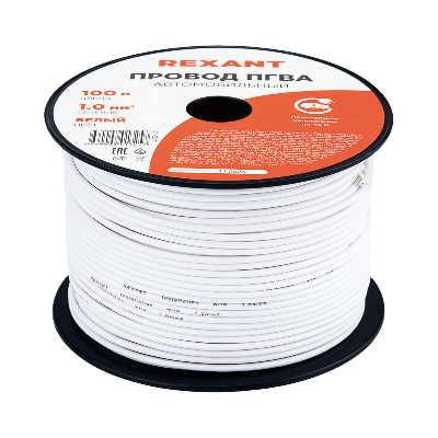 Провод ПГВА 1х1.00 мм2, белый, бухта 100 м,
