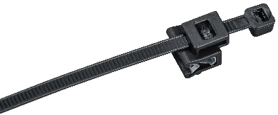 Хомут P6.6 с креплением на кромку черный 4.8х200мм 100шт/упак IEK