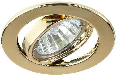 Светильник штампованный поворотный MR16,12V/220V, 50W золото ST2A GD
