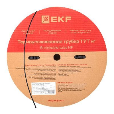 Трубка термоусаживаемая ТУТ нг 4/2 черная рулон EKF PROxima