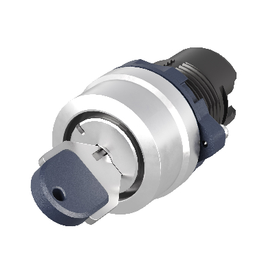 Головка переключателя с ключом на 2 положения с возвратом стандартная ручка, черный, алюминий