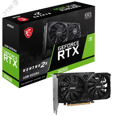 Видеокарта RTX3050 VENTUS 2X E 6ГБ, NVIDIA GeForce RTX 3050, GDDR6, PCI-Express 4.0